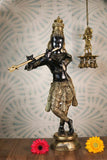 Shyamhare, elegant Lord Krishna statue in Brass-MK001LK
