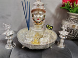 Anushka , elegant German silver Puja Set-SILLU001SC