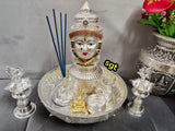Anushka , elegant German silver Puja Set-SILLU001SC