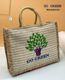Set of 10 , Elegant eco friendly Jute Handbags-SHARA001JHB