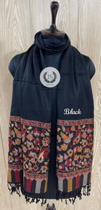Black shade woolen stole for winter -GARI001WSBL