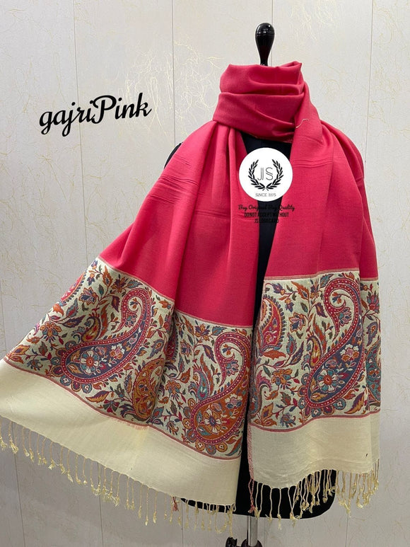 Gajri pink shade woolen stole for winter -GARI001WSGP
