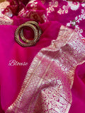Magenta pink  Banarasi semi Georgette Saree for Women -FOF001WBGSMP