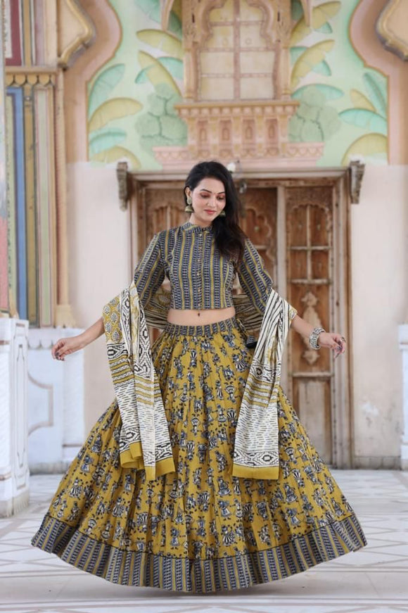 Navratri Special Bagru hand block printed cotton designer top