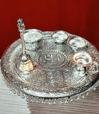 German silver antique Ghungroo thali set-LR001GPT