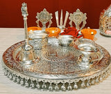 German silver antique Ghungroo thali set-LR001GPT