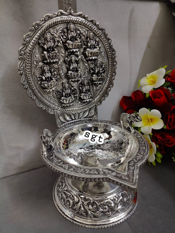 Big Size Elegant Silver finish Astalakshmi Lamp -SILLU001AL