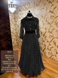 Black Smart wear plus size evening gown for women -DP001EGBL