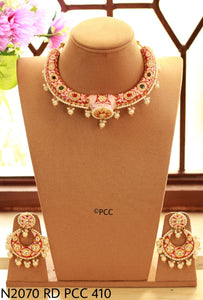 Pearl  beads hanging designer necklace set for women-SANDY001NSD