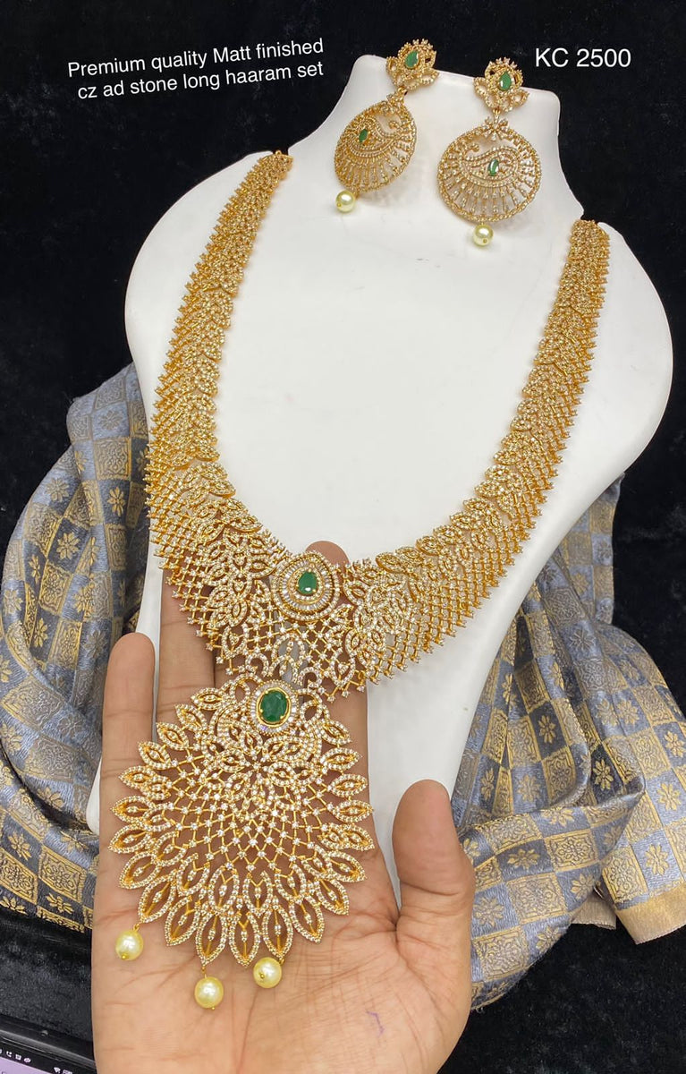 Pankuri , elegant white stone studded long necklace set for women -LR0 ...