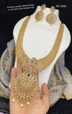 Pankuri , elegant white stone studded long necklace set for women -LR001LNSPLR