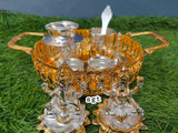 Annapurna, elegant Puja Thali with Lakshmi Ganesh Idols-SILL001LG