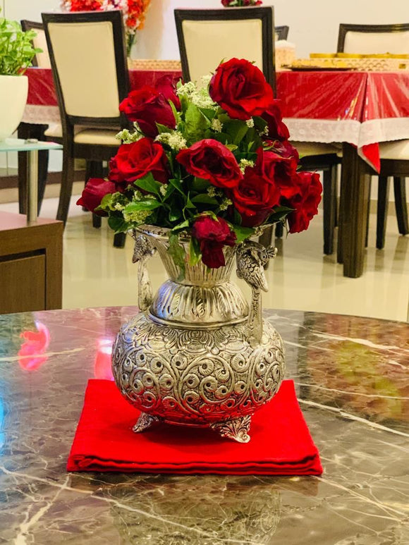 Elegant German Silver Designer Flower Vase for Table Decoration -GRIH001FP
