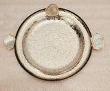 Set of 2 ,  beautiful and high Lustre aluminum round trays with agate broach -LR001AP