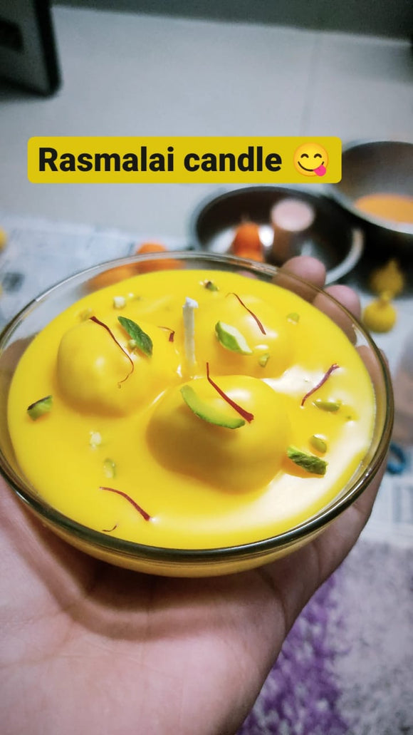 Set of 4,Delicious looking  Rasmalai  Wax Candles-PANK001RM