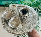 Self engraved Om Desigh beautiful thali with Ghungroos-GRIH001ST