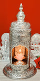 German silver akand diya stand for Diwali decoration-GRIH001AD