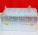 German silver antique chain hanging panchmukhi peacock  diya  pair with hanging  5 bell in each diya -ARTO001PD