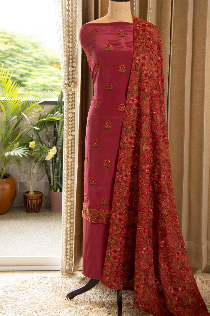silk punjabi dress material Designer Punjabi Suit Dress Material - Silk Blend, Blue, Multiple Sizes | Lightweight, Shrink Resistant, Colorfast, Skin-friendly, Zari Work at Best Price in Surat