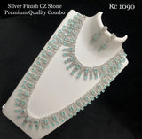 Avantika, silver finish cz stone necklace combo for women -LR001NCA