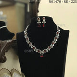 Hazel . elegant American diamond Necklace set of women -MOE001ADNSH