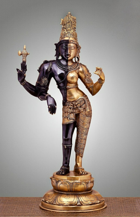 Elegant Ardhanarishvara Brass Idol-MK001ANI