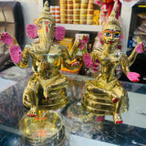 Ashtadatu Ganesh Lakshmi  idols with Poshak  for Puja-POSH001ADGL