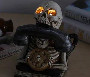 Halloween Skull Telephone  Light in polyresin-ONE001ST