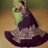 Purple  Georgette Party wear dress for women -OM001PWP