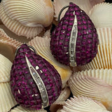 Plum wine  shade Paisley Unique Designer stone studded earrings for women -RADHE001PW