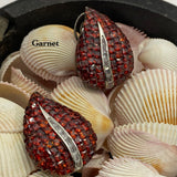 Garnet  shade Paisley Unique Designer stone studded earrings for women -RADHE001PGN