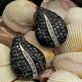 Black  shade Paisley Unique Designer stone studded earrings for women -RADHE001PBL