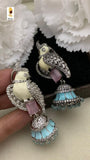 Love birds, Designer CZ stone earrings for women -LR001LBA