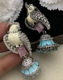 Love birds, Designer CZ stone earrings for women -LR001LBA
