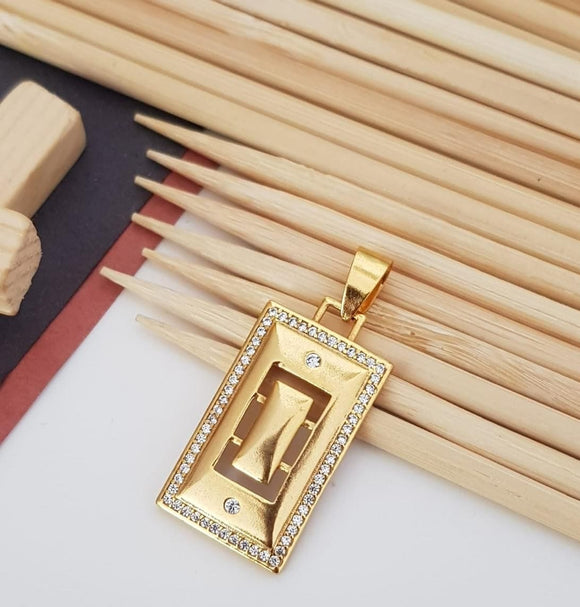Elegant   Designer  matte gold finish Pendant for Men -KRISH001PGB