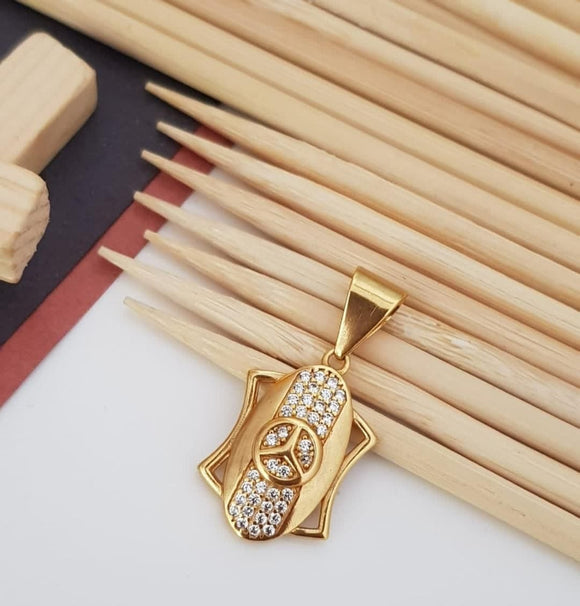Elegant  Designer  matte gold finish Pendant for Men -KRISH001PB