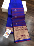 Blue shade elegant Kanjeevaram silk saree for women -PDS001KB