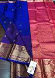Blue shade elegant Kanjeevaram silk saree for women -PDS001KB