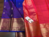 Blue shade elegant Kanjeevaram silk saree for women -PDS001KB