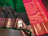 Green shade elegant Kanjeevaram silk saree for women -PDS001KG