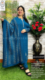 Kaya Kurtiz , elegant Blue   shade Woolen Kurti with pants and Dupatta  for Women -MIX001KKBL