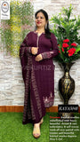 Kaya Kurtiz , elegant Plum wine  shade Woolen Kurti with pants and Dupatta  for Women -MIX001KKPW