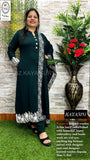 Kaya Kurtiz , elegant Deep Green shade Woolen Kurti with pants and Dupatta  for Women -MIX001KKDG