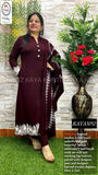 Kaya Kurtiz , elegant Deep Maroon shade Woolen Kurti with pants and Dupatta  for Women -MIX001KKM