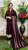 Kaya Kurtiz , elegant Deep Maroon shade Woolen Kurti with pants and Dupatta  for Women -MIX001KKM