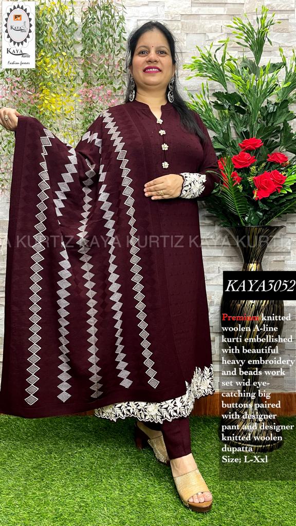 Add a Few Woolen Kurtis to Your Wardrobe and Stay Up to Date in 2021 7  Best Woolen Kurtis Beat the Winter in Style