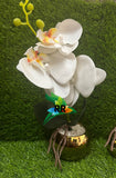 Golden flower Vase arranged with lovely orchid sticks and stones~home and office decoration -SKD001OF