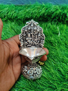 Elegant Antique finish German Silver Kuber Lakshmi Diya -SILLA01KL
