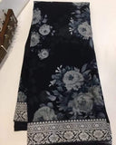 Designer Georgette Digital floral print Saree with soft Georgette blouse with border-KRISH001DB
