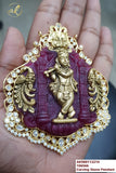 Purple  Kisna, Purple Shade Craved Stone Statement Pendant with Krishna Design for Women -LR001KPP
